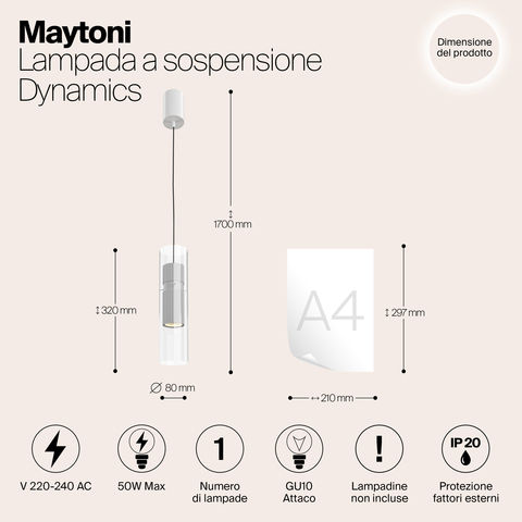 Подвесной светильник Maytoni Dynamics MOD326PL-01W