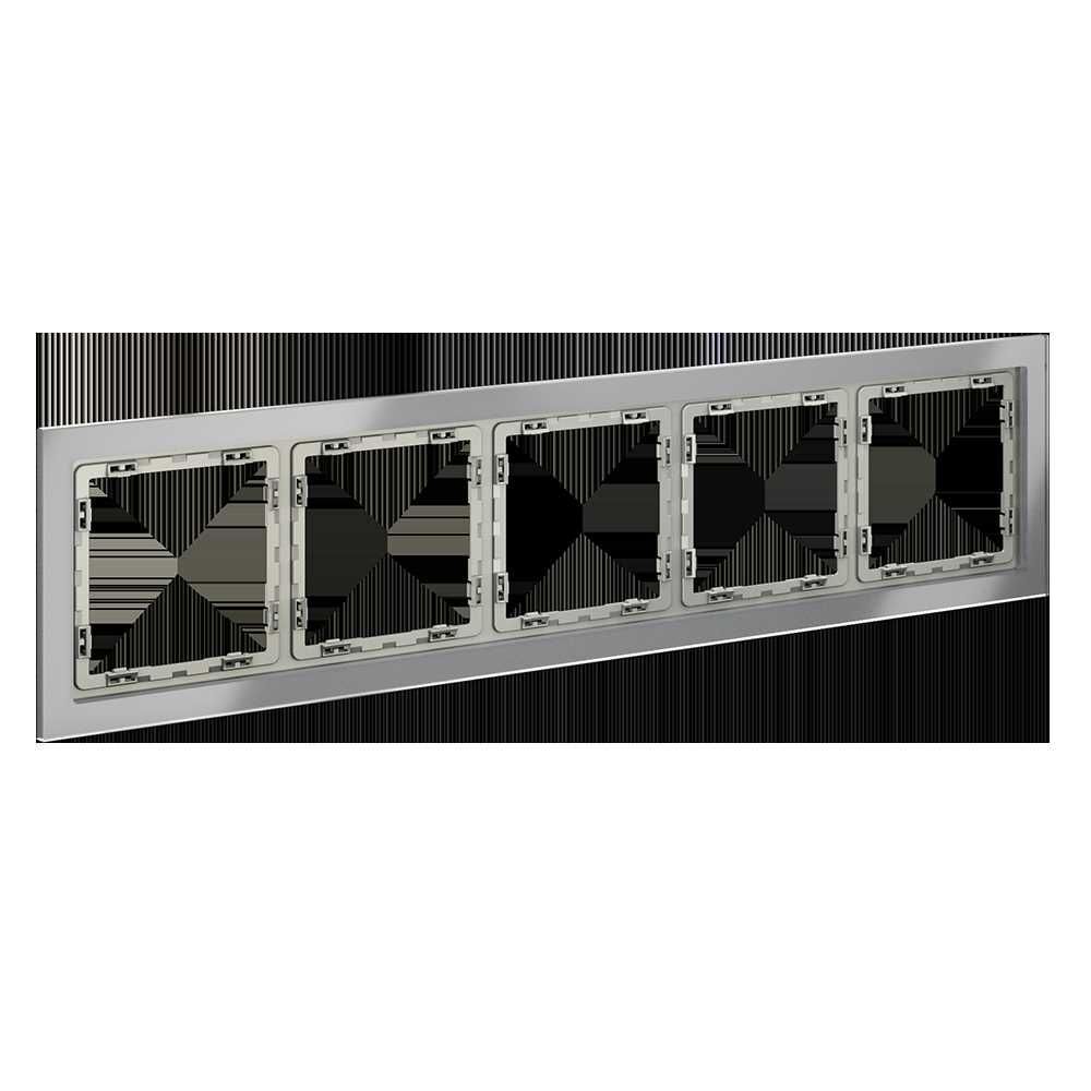 Рамка стеклянная Voltum S70 на 5 постов, (сталь, стекло) VLS110505