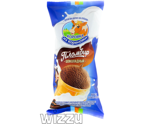 Мороженое Кореновка Пломбир шокол в ваф стак 15% 100г, шт