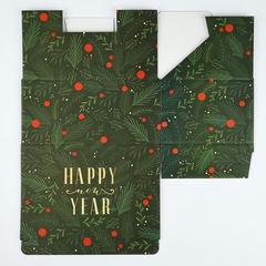 Коробка сборная одиночная Прямоугольник, «С Новым годом», 22*15*10 см