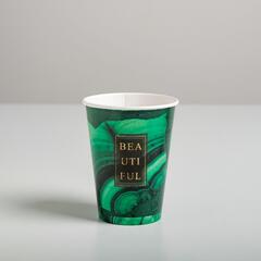 Стаканчик для цветов «Beautiful», Малахит, Зеленый, 350 мл, 10 шт.
