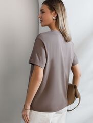 Нарядная футболка с принтом стразами из премиального хлопка с эластаном  D49.124 (129073)