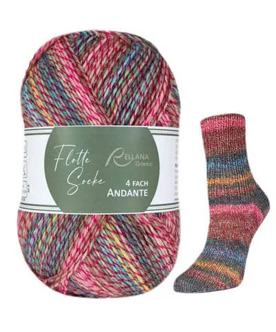 Пряжа Rellana Flotte Socke 4f. Andante 1860