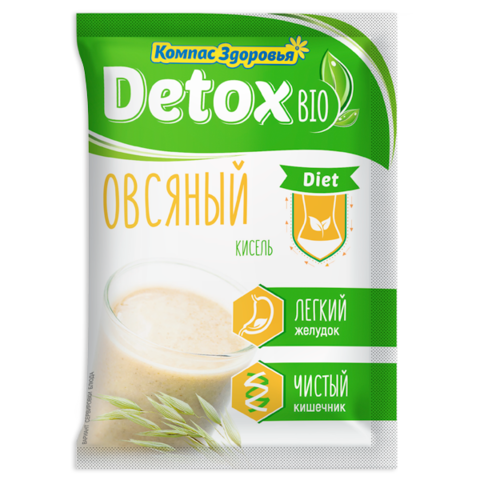 Кисель льняной заварной овсяный Detox, Компас Здоровья, 25 г