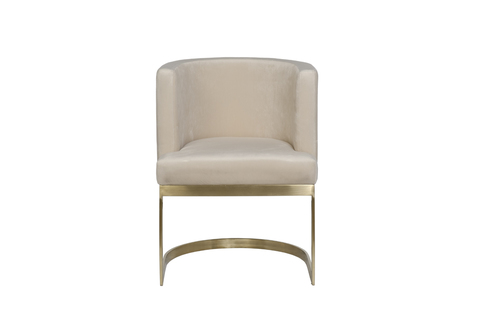 Стул велюровый Garda Decor светло-бежевый - матовое золото 76AR-612GOLD-CR