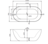 BelBagno BB27 Отдельностоящая, овальная акриловая ванна 1500x780x580