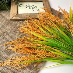 №2 Колосья пшеницы, искусственная зелень, цвет желто-зеленый, букет 43 см, набор 3 букета.