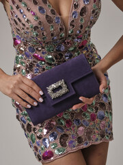 Клатч замшевый фиолетовый