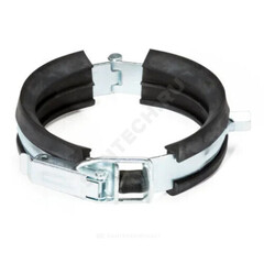 Хомут опорный сталь оц с резиновой прокладкой Дн 110 М8/М10 с защелкой б/к Rehau 11200271002