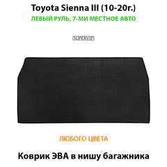 Коврик ЭВА в нишу багажника для Toyota Sienna III (10-20г.) на 7-ми местное авто