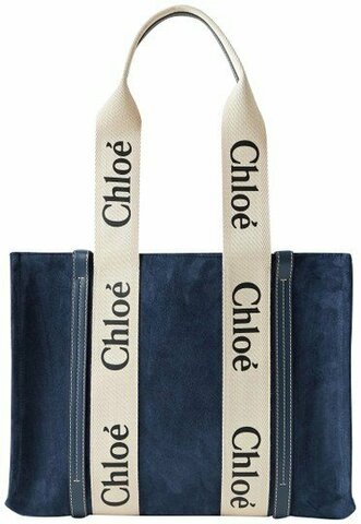 Сумка-тоут Chloé Woody Mini синий
