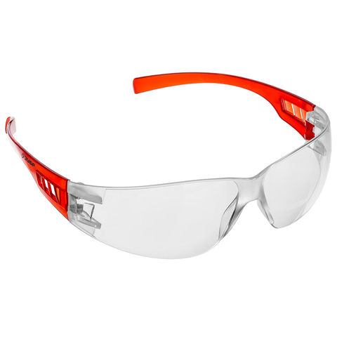 ЗУБР прозрачные, облегчённые, широкая монолинза, открытого типа, защитные очки (110325)