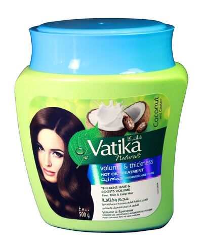 Vatika COCONUT AND CASTOR Volume And Thickness Mask, Dabur (Ватика КОКОС И КАСТОРОВОЕ МАСЛО Маска ОБЪЕМ И ТОЛЩИНА для тонких волос, Дабур), 500 г.