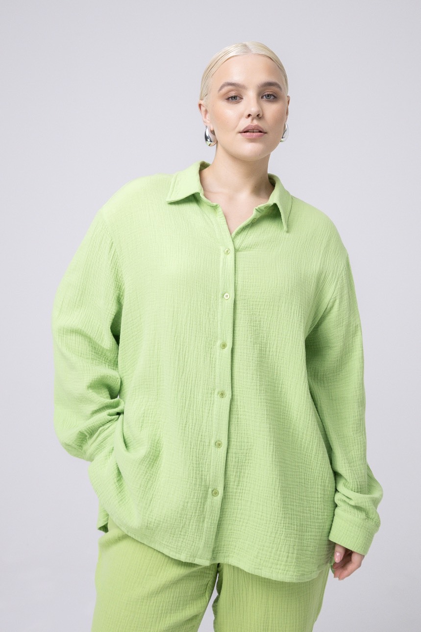 Рубашка из муслина, светло-зеленый