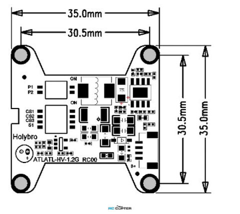 Видеопередатчик FPV Holybro Atlatl HV V2 1.2 ГГц 0.5/25/200/1000мВт 9 каналов VTX