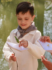 Платочек Mjölk Storm Gray из муслинового хлопка