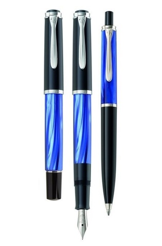 Ручка перьевая Pelikan Elegance Classic M205 Blue Marble CT, F (801966)