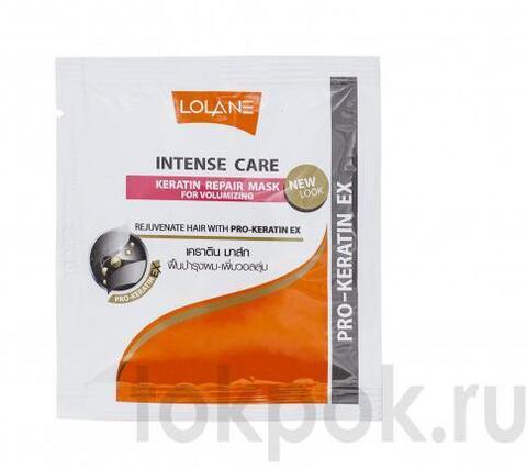 Маска с кератином для утолщения волос Lolane Intense Care Keratin Repair Mask Volume Filler, 15 гр