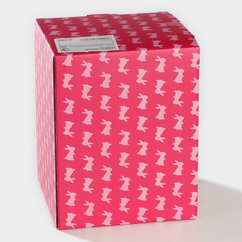 Конфетница Доляна «Зайка», 360 мл, 12,5×16 см, цвет розовый