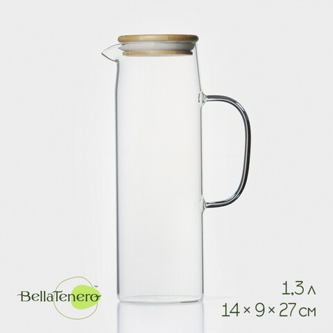 Кувшин для воды стеклянный BellaTenero «Эко», 1,3 л