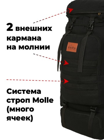 Картинка рюкзак тактический Skully Tactic RWZS01 black - 3