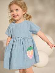 Платье для девочки Next E79-574, Синий, Белый