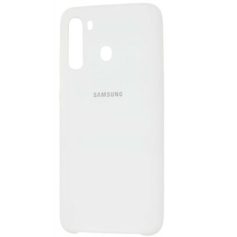 Силиконовый чехол Silicone Cover для Samsung Galaxy A21 (Белый)