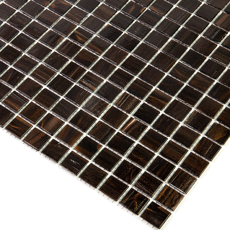 STR108 Мозаика одноцветная чип 20 стекло Alma Mono Color коричневый темный квадрат глянцевый