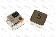 Кнопка (кнопочный модуль) MT42-IXRUS "5 этаж", квадратная, красная подсветка, Брайль