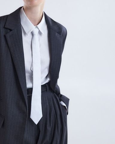 Рубашка из хлопка с галстуком в полоску