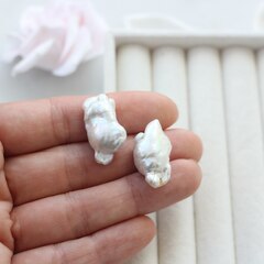 Жемчуг натуральный барочный, 21 мм и 21 мм, 2 жемчужины, Ж002-12
