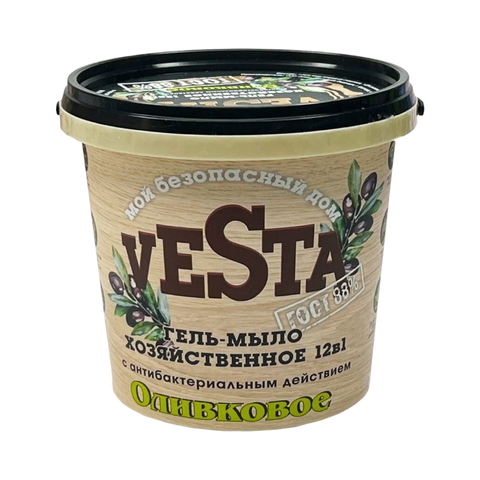Хозяйственное гель-мыло универс VESTA Оливковое 1000мл 16шт в кор