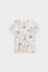 фуфайка  для девочки  КР 301996/светлый жемчуг,летний сад