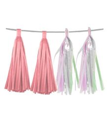 Гирлянда Тассел (помпон кисточка), Нежно-розовый/Нежно-розовый перламутр, 35*12 см, 20 листов.