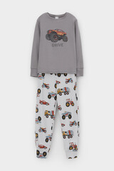 пижама  для мальчика  К 1541/холодный серый,машины