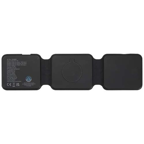 Складное беспроводное зарядное устройство Armus 3-в-1 из переработанной пластмассы мощностью 15 Вт