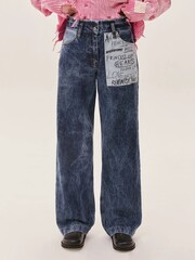 Джинсы GOD SAVE THE PRINCESS синего цвета