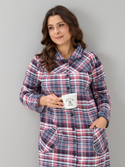Халат Х-138/клеткасерая-краснобелая