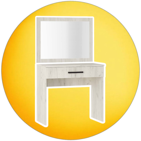 столик туалетный ФИЕСТА (дуб крафт белый) + зеркало