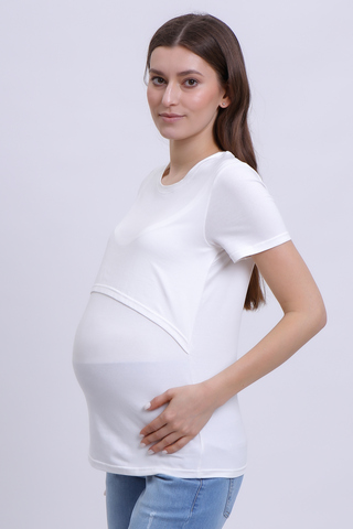 Футболка для беременных и кормящих 18118 тофу