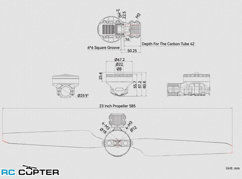 Набор ВМГ T-Motor A6-M-6S (A6-M KV280 1шт, ESC 6S FOC 50A 1шт, MF2311P-M 1шт) тяга 2-6кг, МВМ 8-15 кг