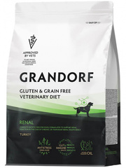 Сухой корм GRANDORF VETERINARY DIET Dog RENAL Полнорационный диетический корм для собак, для поддержания функций почек при ХБН, индейка 1кг