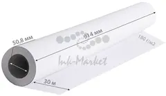 Бумага Cactus CS-PC180-91430 36"(A0) 914мм-30м/180г/м2/белый матовое универсальная (с покрытием) втулка:50.8мм (2") (упак.:1рул) — фото 2