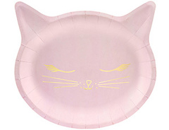 Тарелки фигурные Кошка розовая, 22 см, 6 шт., 1 уп.