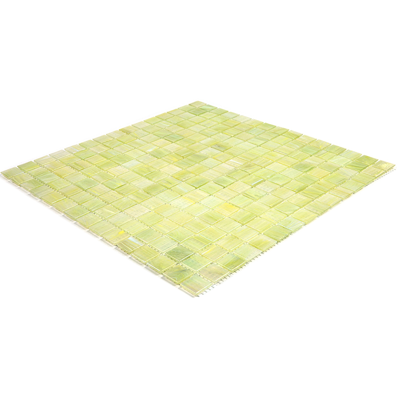 PN683 Мозаика для бассейна одноцветная чип 20 стекло Alma Mono Color зеленый светлый квадрат глянцевый перламутр