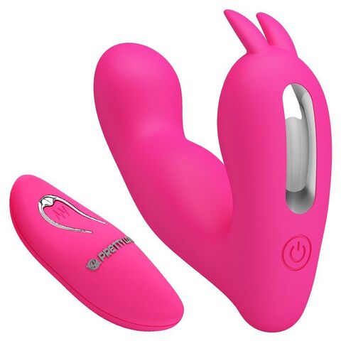 Розовый вибростимулятор с клиторальным отростком Josephine - Baile Pretty Love BI-014843W-1