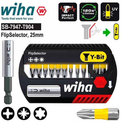 Набор бит FlipSelector Y-Bit PH/PZ/TORX Impact 13шт Wiha 41827