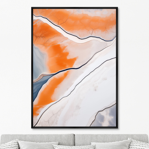 ArtNoMore - Репродукция картины на холсте Salt lakes, grey and orange, No 1, 2024г.