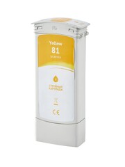 Струйный картридж Sakura C4933A (№81 Yellow) для HP Designjet 5000/5000PS/5500/5500PS, водорастворимый тип чернил, желтый, 750 мл.