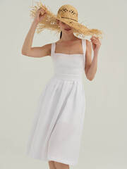 Сарафан DIANA из 100% льна белого цвета